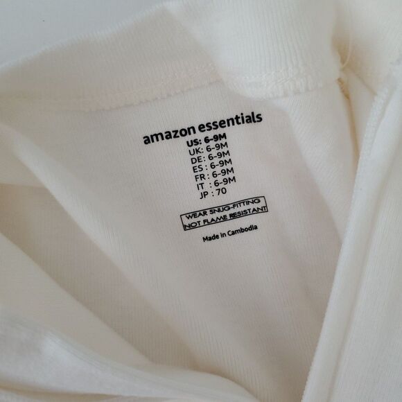 Amazon Essentials 3 One Piece Footed Pajamas Baby Girls Sleepwear 6-9 Months - Picture 6 of 7